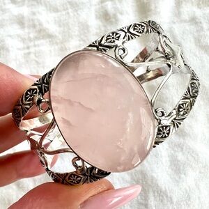 925 Love Vibes Rose Quartz Bracelet Cuff